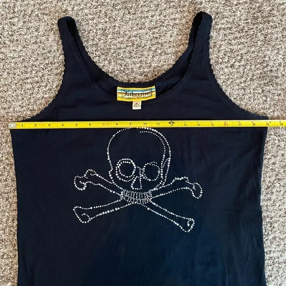 NWOT Size XL Libertine for Target black tank with skull and crossbones sequins - Picture 2 of 8